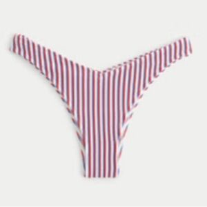 NWT! Hollister Scrunch Ribbed V Front High Leg Cheekiest Bikini Bottom